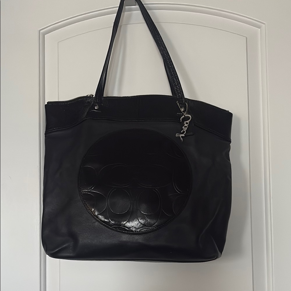 Black Leather Tote Bag